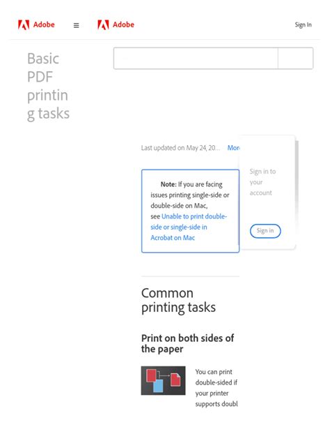 Basic PDF printing tasks, Acrobat, Reader .